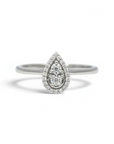 Anillo Solitario Pera Diamantes 0,10 ct plata