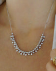 Collar cadena de plata 925 con bolitas y circones en bisel
