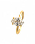 Anillo oro 18K solitario diamante laboratorio oval 1 ct