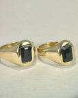 A pedido - Anillo Sello Zafiro Rectangular en Bisel 7 x 5 mm