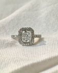 A pedido - Anillo Diamante Lab Cushion 1,5 Ct Halo brillantes
