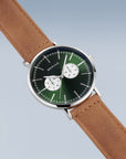 Reloj Bering Classic Hombre Verde/Café