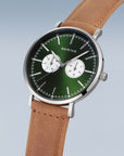 Reloj Bering Classic Hombre Verde/Café