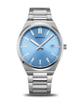 Reloj Bering Classic Hombre Plateado/Celeste