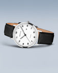 Reloj Bering Titanium Mujer Plata Pulido y cuero
