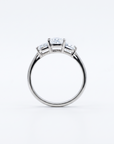 Anillo Tricillo Diamantes Lab corte esmeralda 2,18 ct Platino
