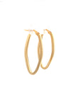 Aros argollas ovales rectas de oro amarillo 14K