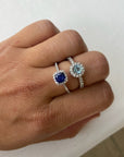 A pedido - Anillo Zafiro Redondo en Grifa Halo