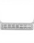 Collar Oro Blanco Colgante Barra Diamantes Lab 0,25 ct Oro Blanco 10K