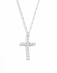 Collar cadena de plata 925 con cruz con circones