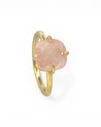 Anillo Sunlight Cuarzo Rosa Dorado
