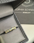 A pedido - Anillo Cintillo Aguamarinas Navette 0,04 ct y Brillantes 0,04 ct