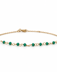 Pulsera Aventurinas en cadenita oro 18K