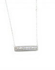 Collar Oro Blanco Colgante Barra Diamantes Lab 0,25 ct Oro Blanco 10K