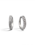Aros argollas trenzadas de plata 925 con diamantes corte brillante de 0,17 ct de Sophia Schneider Joyas