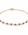 Pulsera Granates en cadenita oro 18K