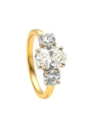 Anillo Tricillo Diamante Lab Oval Oro 18K