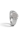 Anillo sello para hombre de Sophia Schneider Joyas en plata 925 con diamantes corte brillante de 0,05 ct