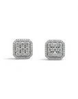Aros stud Sophia Schneider Joyas cuadrados con diamantes corte brillante de 0,33 ct engastados en plata 925