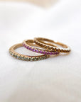 Anillo Cintillo de Citrinos en oro 10K
