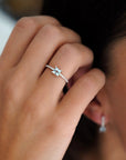 Anillo Topacio Azul Cuadrado y Diamantes