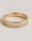A pedido - Anillo Cintillo Princess en Riel 0,07 ct