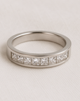 A pedido - Anillo Cintillo Princess en Riel 0,07 ct