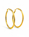 Aros argollas redondas tubulares 3,5 cm 18K