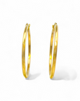Aros argollas redondas tubulares 3,5 cm 18K