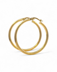 Aros argollas redondas tubulares 3,5 cm 18K