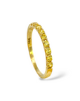 Anillo Cintillo Zafiros Amarillos oro 18K