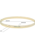 Esclava oval lisa 5 mm bisagra y cierre seguro oro 10K
