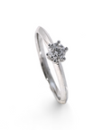 A pedido - Anillo Solitario Diamante 0,26 ct en grifa de oro blanco 18K