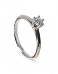 A pedido - Anillo Solitario Diamante 0,26 ct en grifa de oro blanco 18K