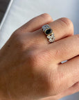 A pedido - Anillo Turmalina Verde Oval Bisel Hojas