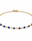 Pulsera Lapislazuli en cadenita oro 18K