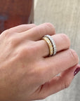 A pedido - Anillo Sinfín Brillantes en Grano y Borde ruleteado
