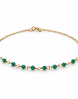 Pulsera Aventurinas en cadenita oro 18K