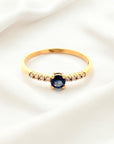 A pedido - Anillo Zafiro Redondo en Grifa 0,30 ct y brillantes