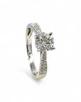Anillo Solitario Diamantes en cluster
