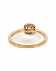 Anillo solitario zafiro rosado halo diamantes