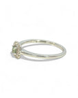 Anillo solitario zafiro verde halo diamantes
