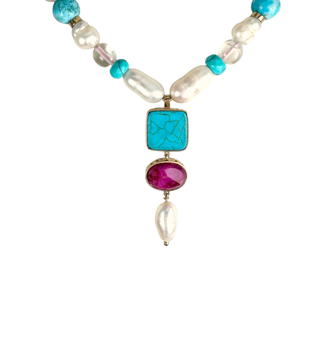 Colgante De Aguamarina Azul Natural Para Hombre Y Mujer, Cuentas