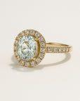 A pedido - Anillo Aguamarina Oval en Grifa 9 x 7 mm Halo