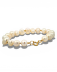 Pulsera Perlas naturales de 9 mm y bolitas goldfilled cada tres