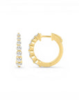 Aros argollas siete diamantes lab degrade 1 ct Oro 10K