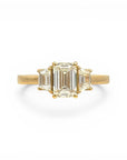 Anillo Tricillo Diamante Lab Emerald Cut Oro 18K