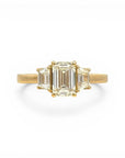 Anillo Tricillo Diamante Lab Emerald Cut Oro 18K