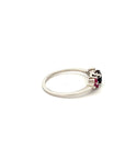 Anillo Oro Blanco con Diamante negro y Rubís