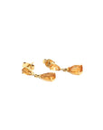 Aros Stud con Citrino y Oro Amarillo